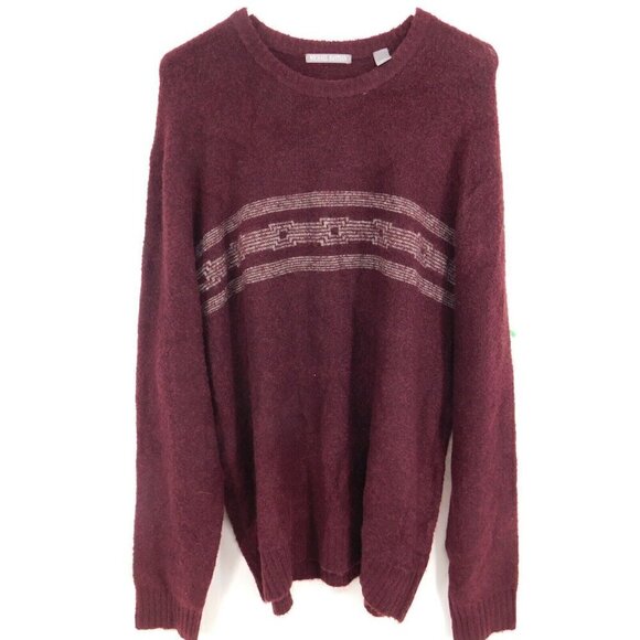 Michael Bastian Sweater Mens Extra Large Long Sleeve Maroon Lambs Wool Blend - Picture 1 of 8